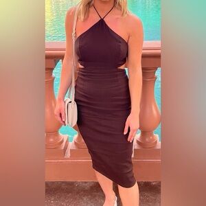 Princess Polly brown cut out dress